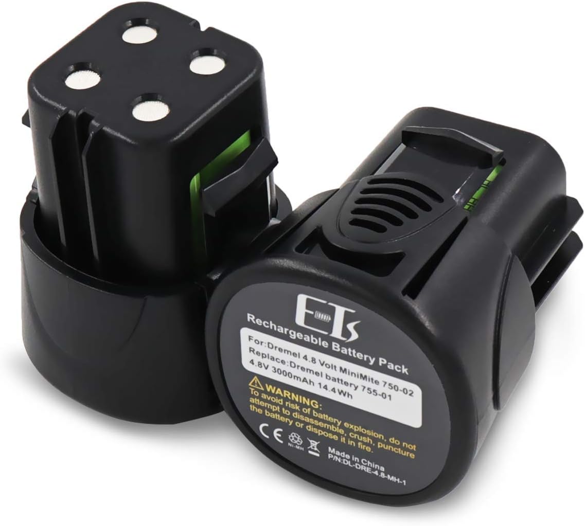 E-TS Upgraded 3000mAh Replacement 2-Pack Battery Campatible with Dremel 755-01 MiniMite Dremel 7300 Battery