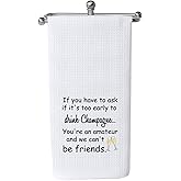 Champagne Lover Gift Best Friend Housewarming Gift Novelty Quote Kitchen Decor Towel for Champagne Drinker (Drink Champagne)