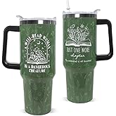 Nqhsionv Book Lovers Gifts 40oz Book Lover Tumbler with Handle and Straw Bookish Coffee Travel Mugs Insulated Cup Gifts for Women Readers,Reading,Bookish,Librarian,Books Accessories