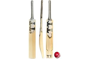 Titan Premium Kashmir Willow Cricket Bat, 2 Leather Practice Balls, Professional Weight, Ideal Practice for Club Play/Beach/B