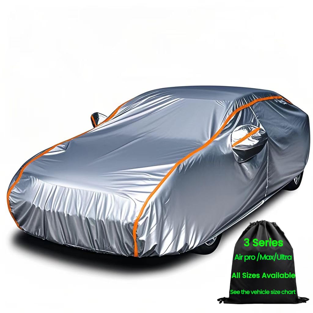 Photo 1 of ANITANT Heavy Duty Outdoor Car Cover Full Exterior Covers Rain UV Snow Protection for Automobiles All Weather Waterproof Fit Sedan 186" to 194"
