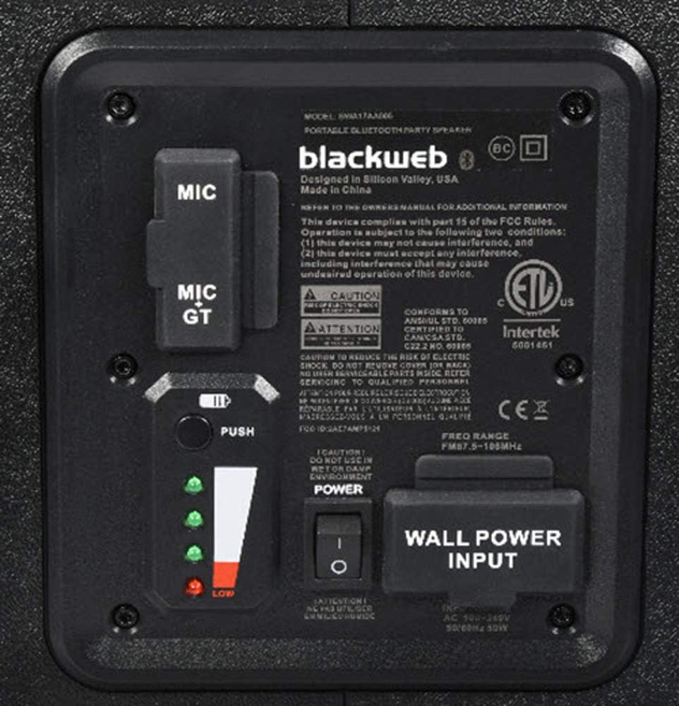 blackweb 160 watt bluetooth party speaker