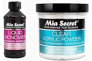 MIA SECRET 4oz Liquid Monomer + 4oz Clear Acrylic Powder Nail Art System