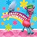 Trolls Party Supplies Pack for 16 Guests | 24 Paper Straws, 16 Paper Cups, 16 Dessert Plates, 16 Beverage Napkins, and 1 Plastic Table Cover | Birthday Plates and Napkin Sets | Trolls Decorations