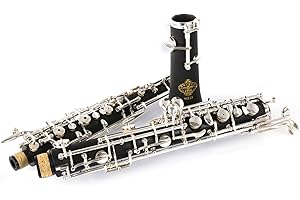 Rochix Oboe Beginner Student Level SH15 Composite Wood Body Silver Plated Semi Automatic C Tone with 1 Reeds,1 Cleaning Cloth