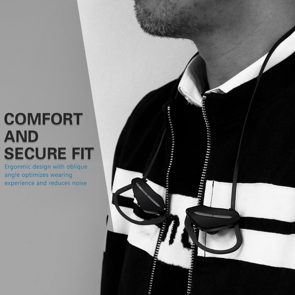 TINGGAOLI Bluetooth Headphones Wireless Sports Earphones Sweat-proof In-Ear Wireless 4.1 Headphones with Microphone and Noise Cancellation for Running Fitness Outdoor Sports