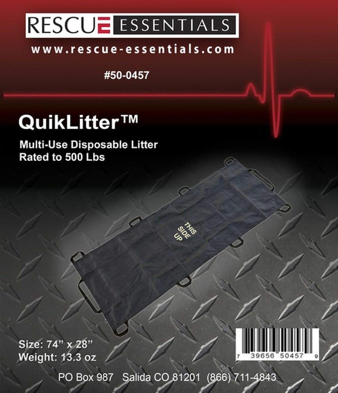 The Original Rescue Essentials Brand QuikLitter, Black Nylon Handles, Non-Woven Fabric, 500 Lb Rated, Low Cost, Disposable for Patient Transfer, Casualty Evacuation: Industrial & Scientific