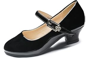 EIGHT KM Toddler Shoes - High Heels Kid Shoes - Multi Sizes & Colors for Ages 3-13 Years - Mary Jane Shoes for Girls Wide Fit Little Girl Dress Shoes - Party Wedding Shoes - Princess Baby Girl Shoes