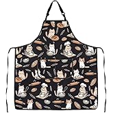 G2TUP Cat Lover Design Baking Apron With Pockets - Cat & Food Lover Gift