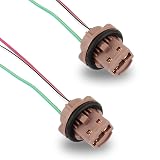 AWGUKA Pack-2 Automotive 7443 Brake Light Bulb Holder, Socket Pigtail Harness Connector, Waterproof Insulation Plastic Female Adapter, for 7443/T20 Bulb Mounting Assembly (Multicolored)