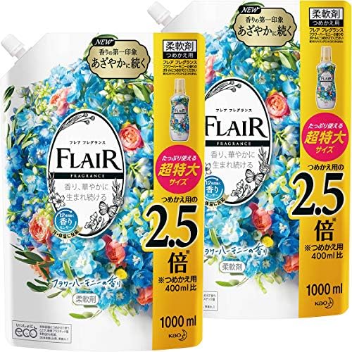 Amazon Co Jp 限定 まとめ買い フレアフレグランス 柔軟剤 フラワーハーモニー 詰め替え 大容量 1000ml 2個