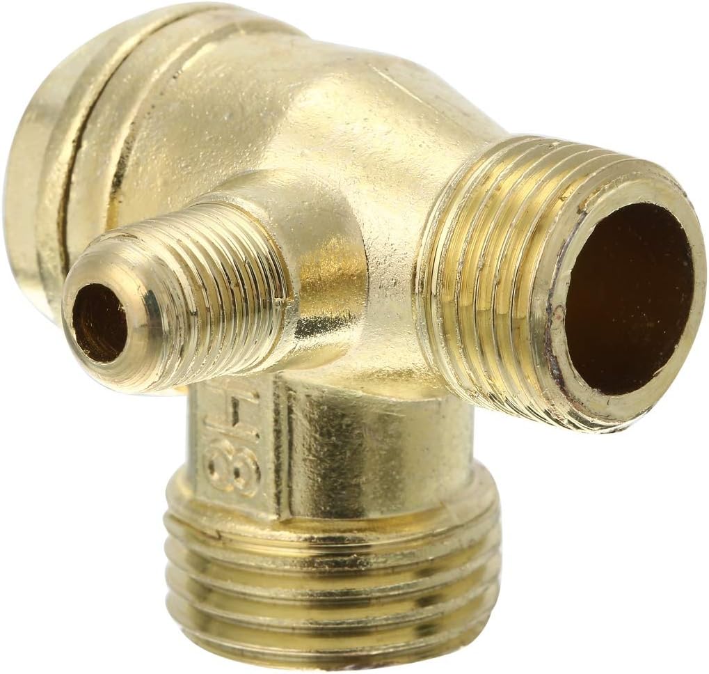 1Pc 3 Port Aluminum Alloy Check Valve Brass Male Thread Check Valve Air