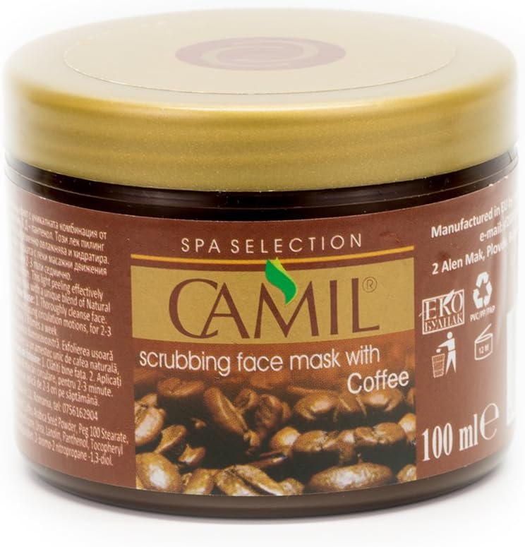 Peeling Face Mask with Unique Blend of Coffee, Olive Oil, Chamomille Extract, Allantoin & D-Panthenol