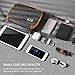 Electronics Organizer Travel Bag,Waterproof Portable Cable Cord Bag Organizer,Travel Gear Carry Bag for Cables External Flash Drive Mouse Memory Card Power Bank and More (L, Grey)