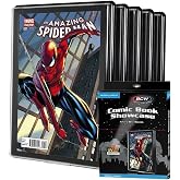 BCW Current Comic Book Showcase Frames with UV Protection, Black, 5 Pack | Crystal-clear wall-mount frames hold comics up to 6.75 x 10.25 inches with black backs and 97% UV-resistant protection.