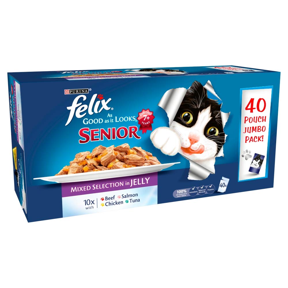 felix senior cat food 44 pouches
