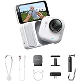 Insta360 GO Ultra Creator Bundle White - 4K Hands-Free Vlogging Camera | POV Cam, 1/1.28" Sensor, 53g Lightweight, 156&deg; FOV, 200-Min Battery Life, Magnetic Wearable Action Camera, Sports, Vlogging