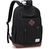 Backpack for Men Women with Padded Laptop Compartment for Travel College | Bookbag for School Work, Fits 15" 17" Laptop, Breathable Straps, Hidden Pocket, Water Resistant, Stretch Side Pockets