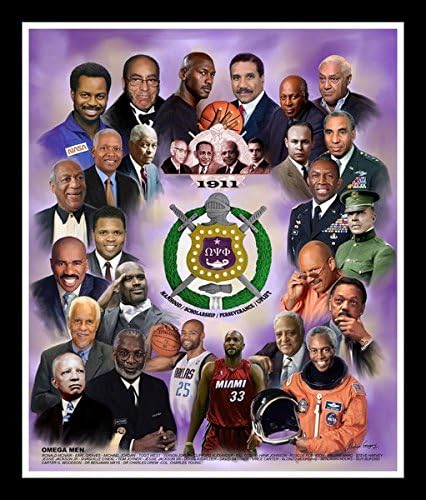 Omega Men (Omega Psi Phi) By Wishum Gregory, 10x8 Inches, Black Frame