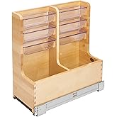 Rev-A-Shelf 30" Wood Vanity Sink Pull Out Organizer Cabinet Storage with Soft-Close for Kitchen or Bathroom, Maple Wood, 441-