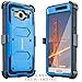 COVRWARE Aegis Series Compatible with Galaxy J3 (2016)/ J3 V/Sky/Sol/ j36/ j36V/Amp Prime/Express Prime Full-Body Holster Armor Case with Built-in Screen Protector, Belt-Clip, Kickstand, Blue