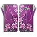 Galaxy J7 Case, Samsung Galaxy J7 Wallet Case, Wrist Strap Flip Folio [Kickstand Feature] Pu Leather Wallet Case with ID&Credit Card Slot for Galaxy J7, Purple Flower (5 Card Slots)