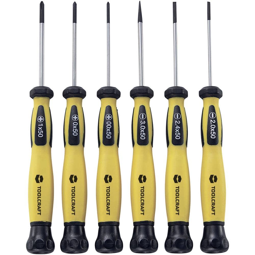 TOOLCRAFT Screwdriver Set for Electronics and Precision Mechanics, Anti-Static (ESD) 6-Piece