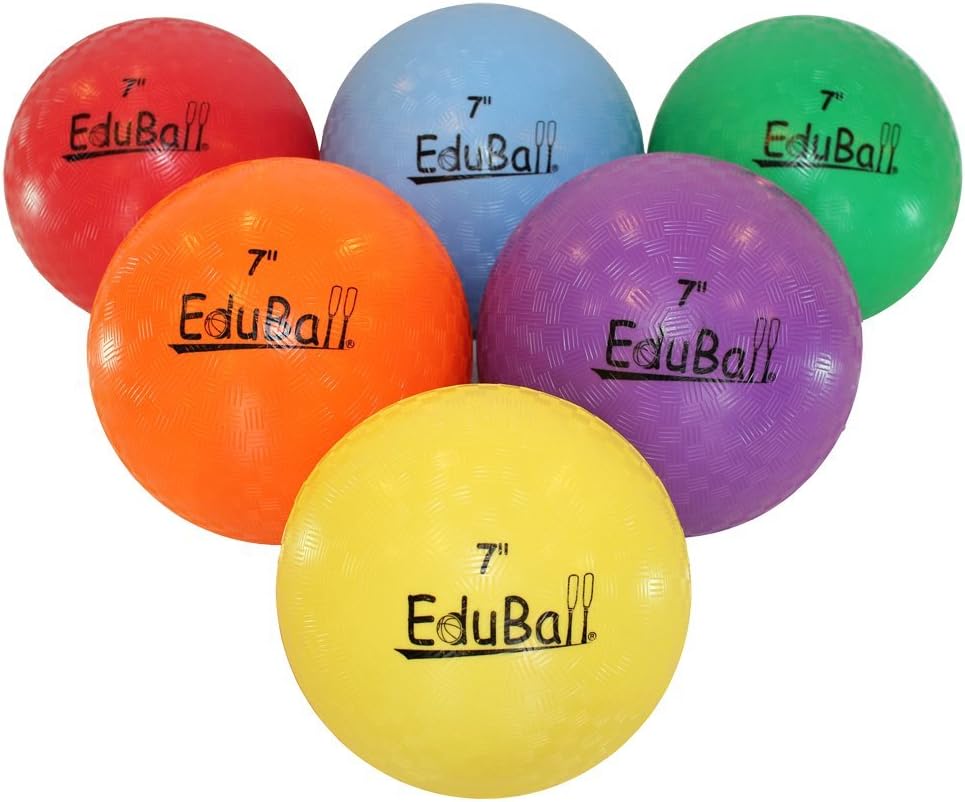 Eduball 7" Playground Ball Set for Indoor or Outdoor Use