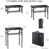 Anbte Folding Camping Table 60x40 cm with Storage Net 3 Height Levels view 3
