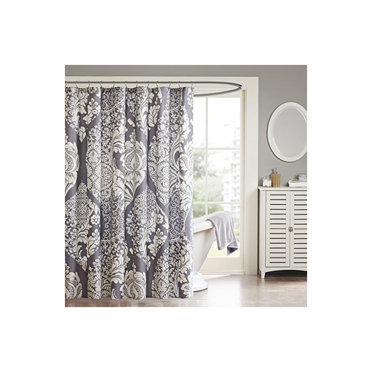 Madison Park MP701920 Vienna Shower Curtain 72x72 Slate, 72 x 72