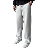 SHENHE Men's Wide Leg Sweatpants Open Bottom Drawstring Workout Gym Casual Baggy Pants