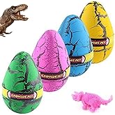 YKLWORLD Hatching Growing Dinosaur Toys, Magic 4 Pack Large Size Grow Dinosaurs Egg That Hatch in Water Easter Dino Eggs Party Favor Gifts for Kids