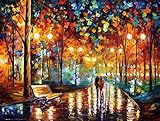 Tonzom Paint by Number Kits 16 x 20 inch Canvas DIY Oil Painting for Kids, Students, Adults Beginner with Brushes and Acrylic Pigment - Our Romance Under Umbrella (Without Frame)