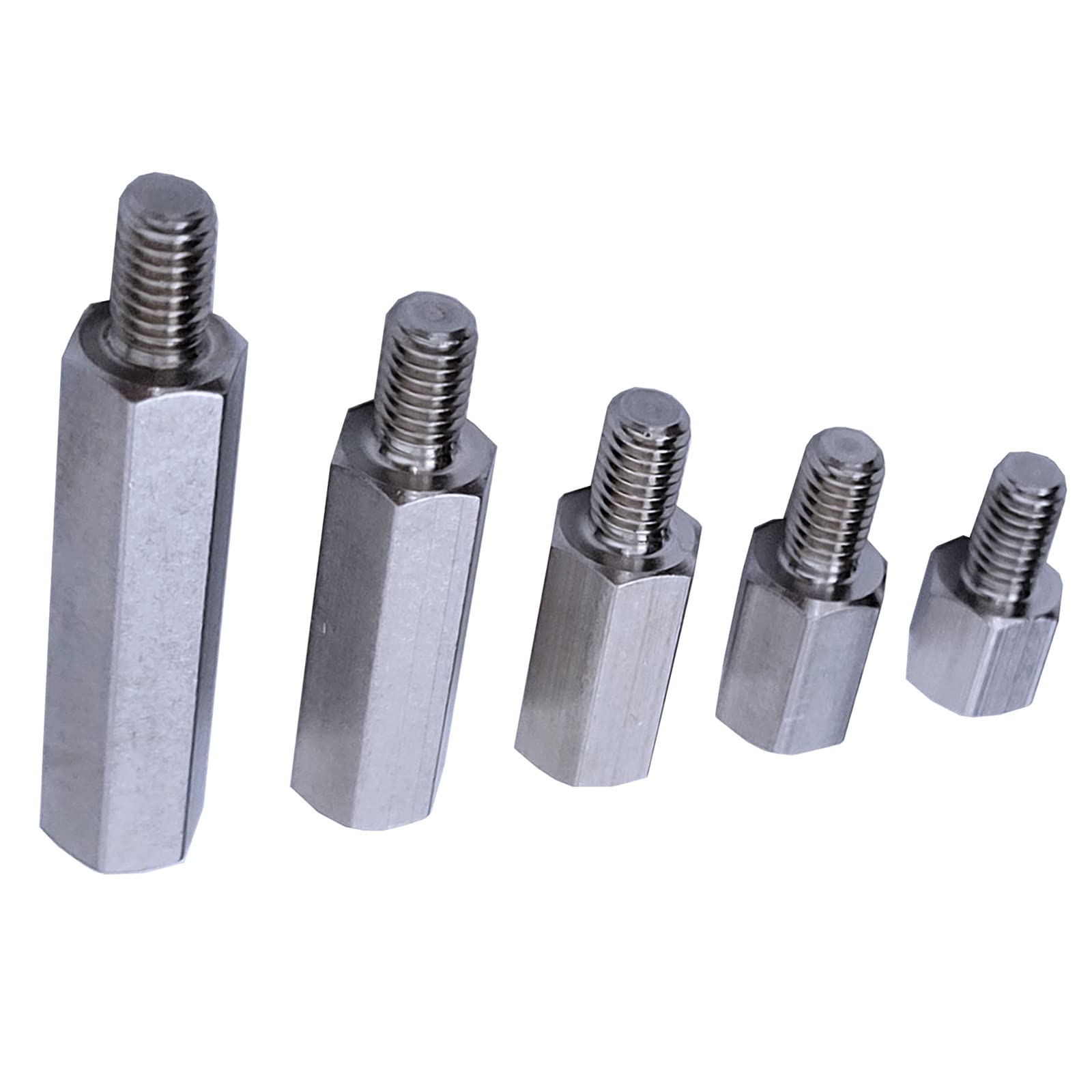 10 Pcs Single Head Stud Hex Standoff Spacers Male to Female Thread 10mm 15mm 20mm 30mm 40mm M6 x M6 for PCB Hexagonal Fasteners Hardware Accessories 304 Stainless Steel