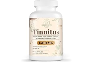 KANACOUFCE Tinnitus for Ringing Ears 1500 MG, Tinnitus Supplement Ear Ringing, Higher Absorption, Premium Ingredients, Reduce Ear Tinnitus for Women and Men, Made in USA, Non-GMO, 60 Couts