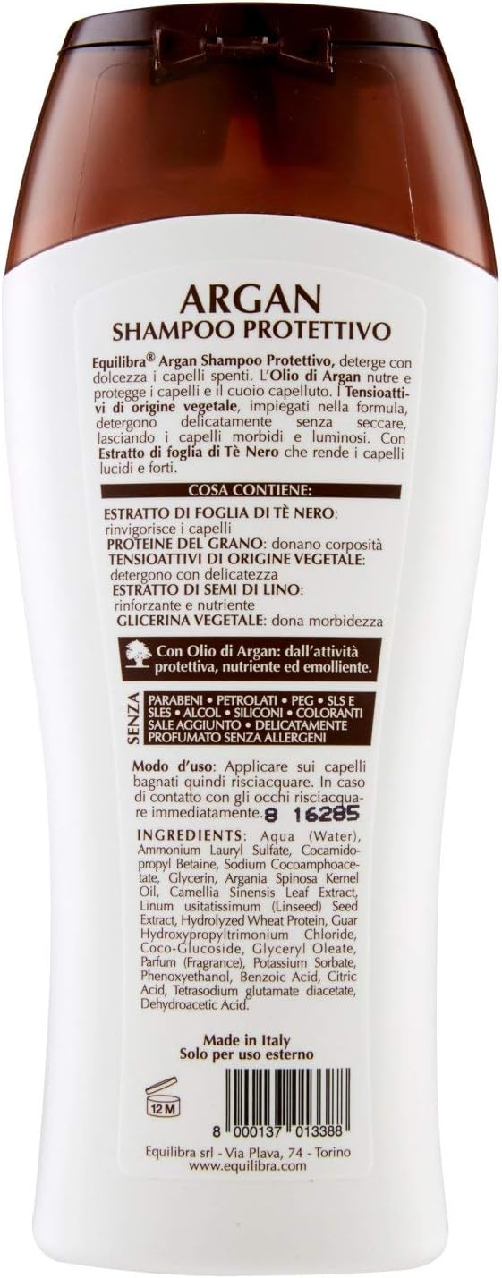 Equilibra Capelli, Equilibra Argan Hyaluronic Dermo Moisturizing Shampoo, with Argan, Hyaluronic Acid, Natural Moisturizing - Image 5