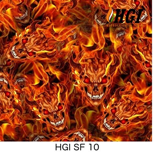hydrographics india Flaming Skull Small Water Transfer Printing Film Roll (40 L x 20 W) Inch