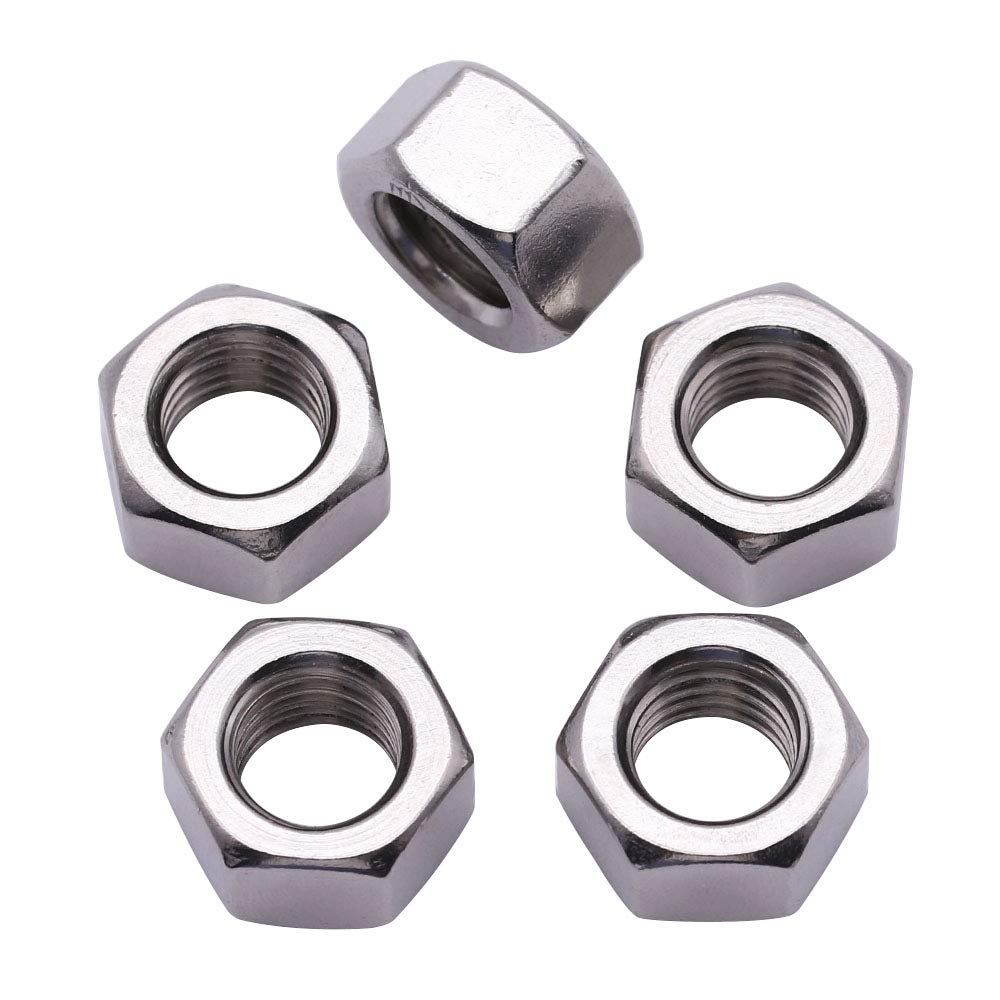 Photo 1 of M20-2.5 (6 Pack) Stainless Steel Hex Nuts, Finished Hexagon Nuts, 304 Stainless Steel 18-8, Full Thread Coverage UNC