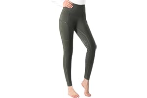 Harrison Howard Women's Full Seat Silicon Grip Equestrian Breeches Horse Riding Tights High Waisted Leggings