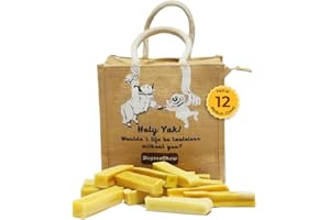 Dogsee Himalayan Yak Cheese Dental Chews for Dogs Bulk Pack 2lb (Medium - 12 Chews) | 100% Natural | Keep Dogs Busy for Long | Healthy Yak Chews