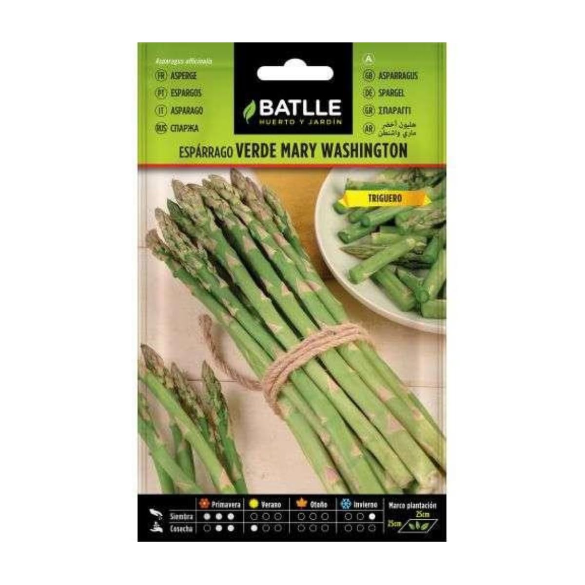 Batlle Vegetable Seeds - Green Asparagus Mary Washington (4g)