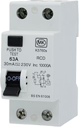 MK 63A 30mA Double Pole RCD K5760S Sentry BS EN 61008 230V view 2