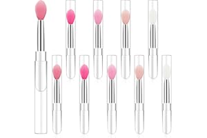 MOZEAT LENS 10Pcs Lip Brush Silicone Lip Brushes Tool Lipstick Applicator Brushes with Caps for Makeup Beauty Brushes, Lip Mask Applicator,Eyeshadow Lip Brush for Applying Mask Oil, Lipstick Lip Gloss