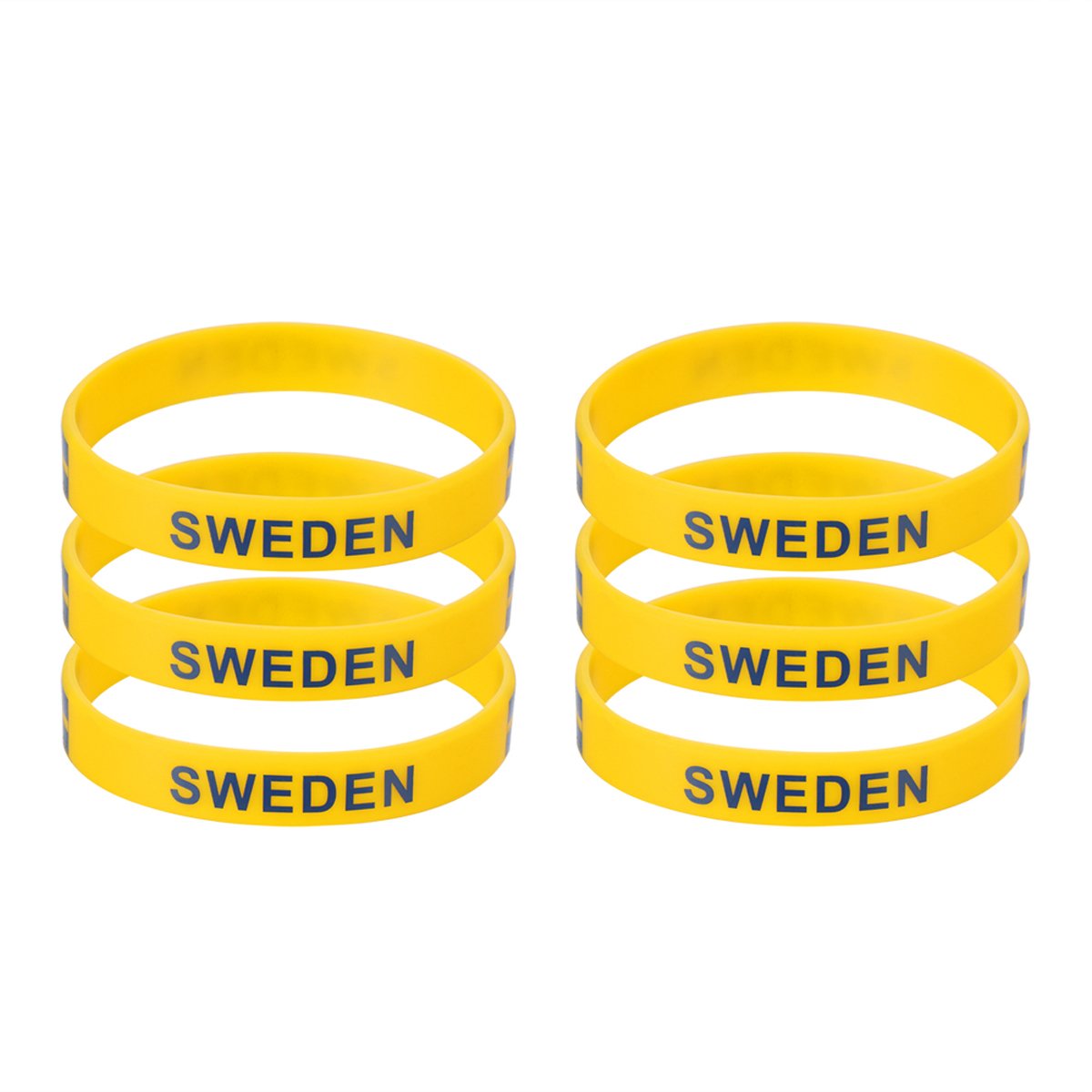 LuMEM 2018 WMM Silicone Wristband Country Silicone Wristband Football Sports Wristband For Russia 2018 FIFA Wm 6pcs (Sweden)