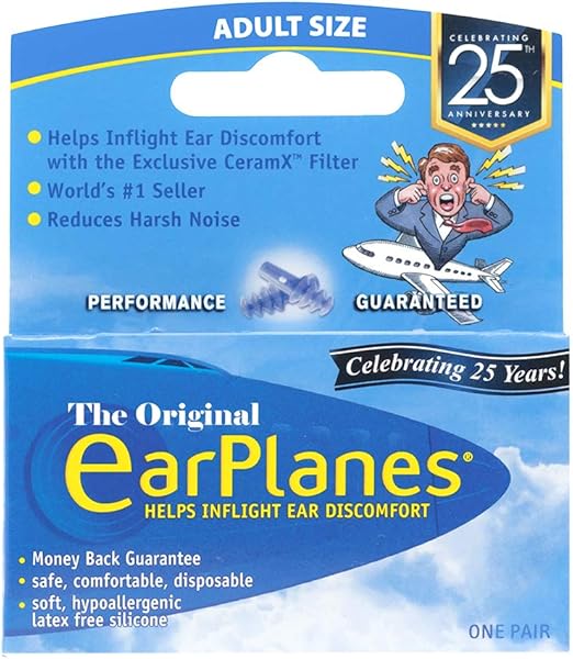 New Super Soft Adult EarPlanes® Ear Plugs Airplane Travel