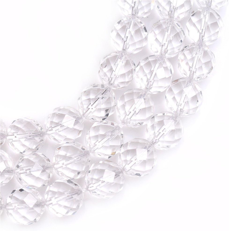 AAA Grade Faceted Natural Clear White Quartz Beads for Jewellery Making 15'' (12MM) - Image 3
