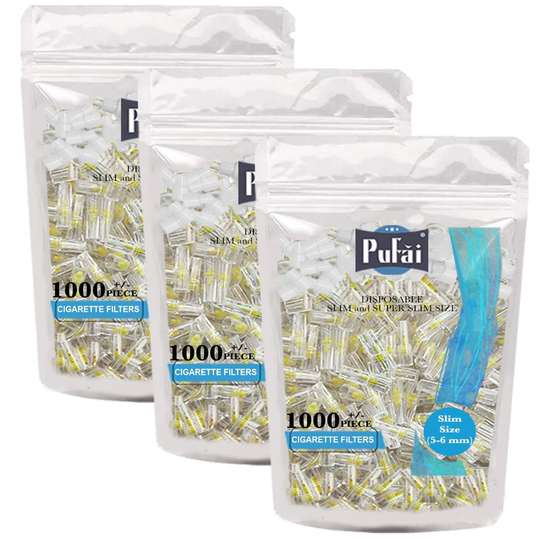 Pufai Slim Cigarette Filters Compatible 5mm 6mm 3000 Pieces