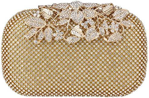 ILILAC Flower Clutch Purse Crystal Evening Handbags