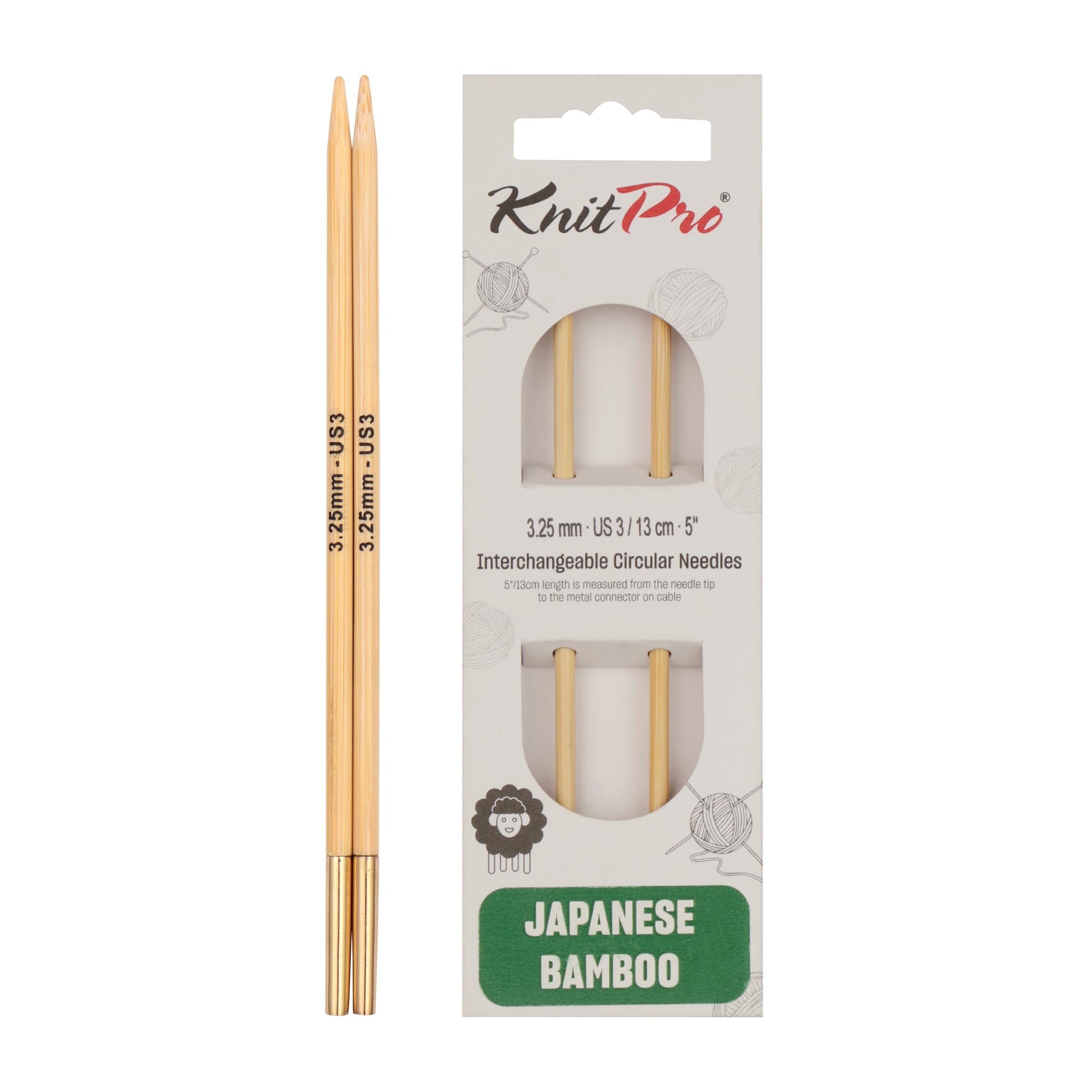 KnitPro Bamboo Interchangeable Circular Needles 5" (13cm) | 3.25mm โ image 1