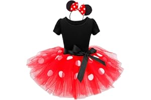 AOTY Baby Toddler Girl Polka Dots Fancy Dress Up Costume Birthday Party Tulle Dresses with Polka Dot Headband